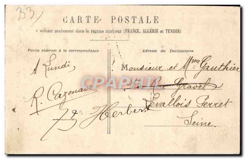 CPA Bordeaux Porte Dijeaux — Verso