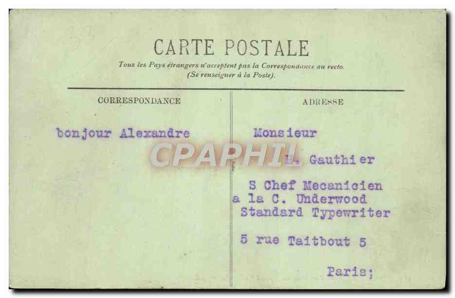 CPA Bordeaux Vue Prise au Square Gambetta — Verso