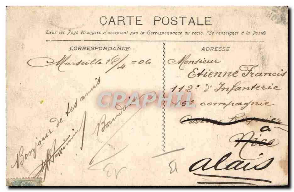 CPA Marseille Le Pont a Transbordeaur — Rückseite
