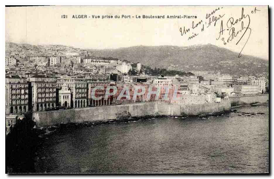 Algér - Vue prise du Port - Le Boulevard Amiral-Pierre — éditeur CPAPHIL, n° de série 121