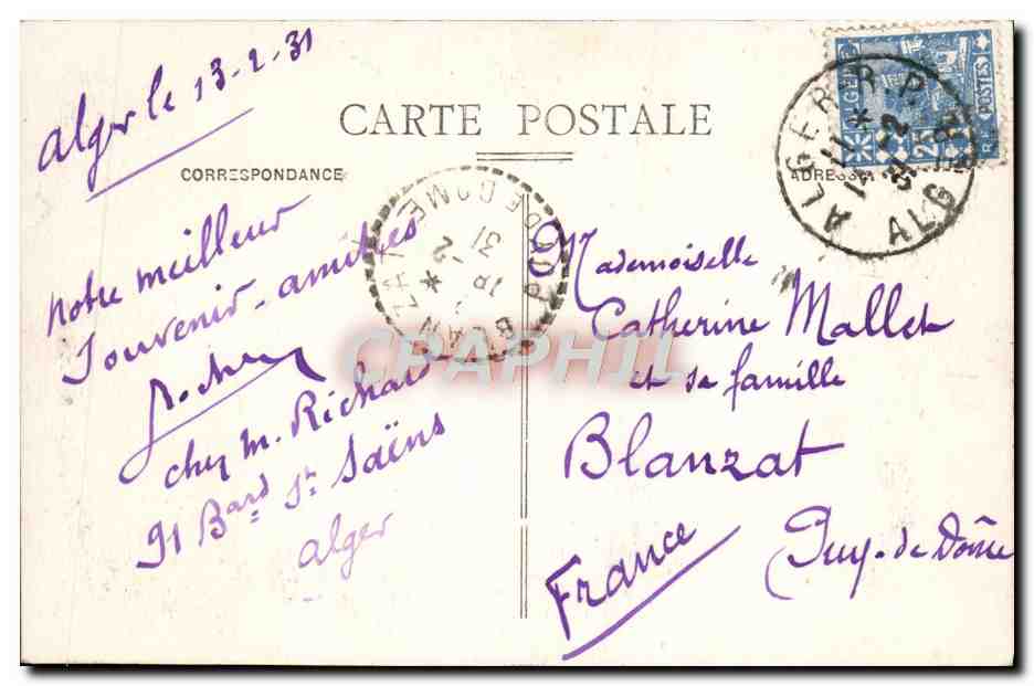 Algés - Le Théâtre et Rue Dumont-d'Urville — Collection Idéale P.S. n°106 — Verso
