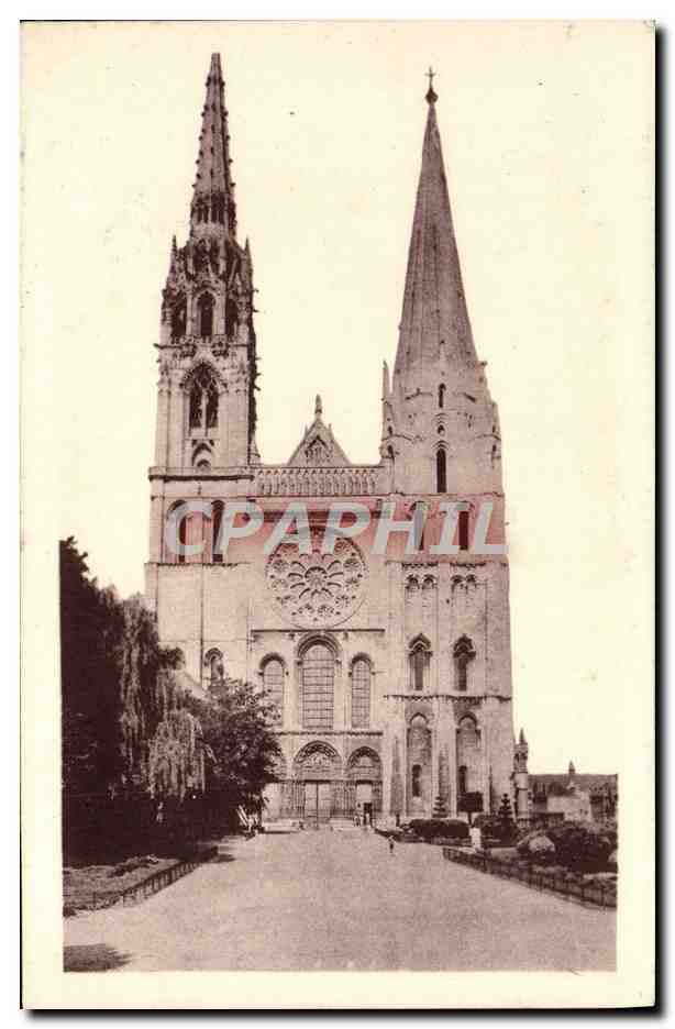 CPA Chartres La Cathedrale Facade Principale