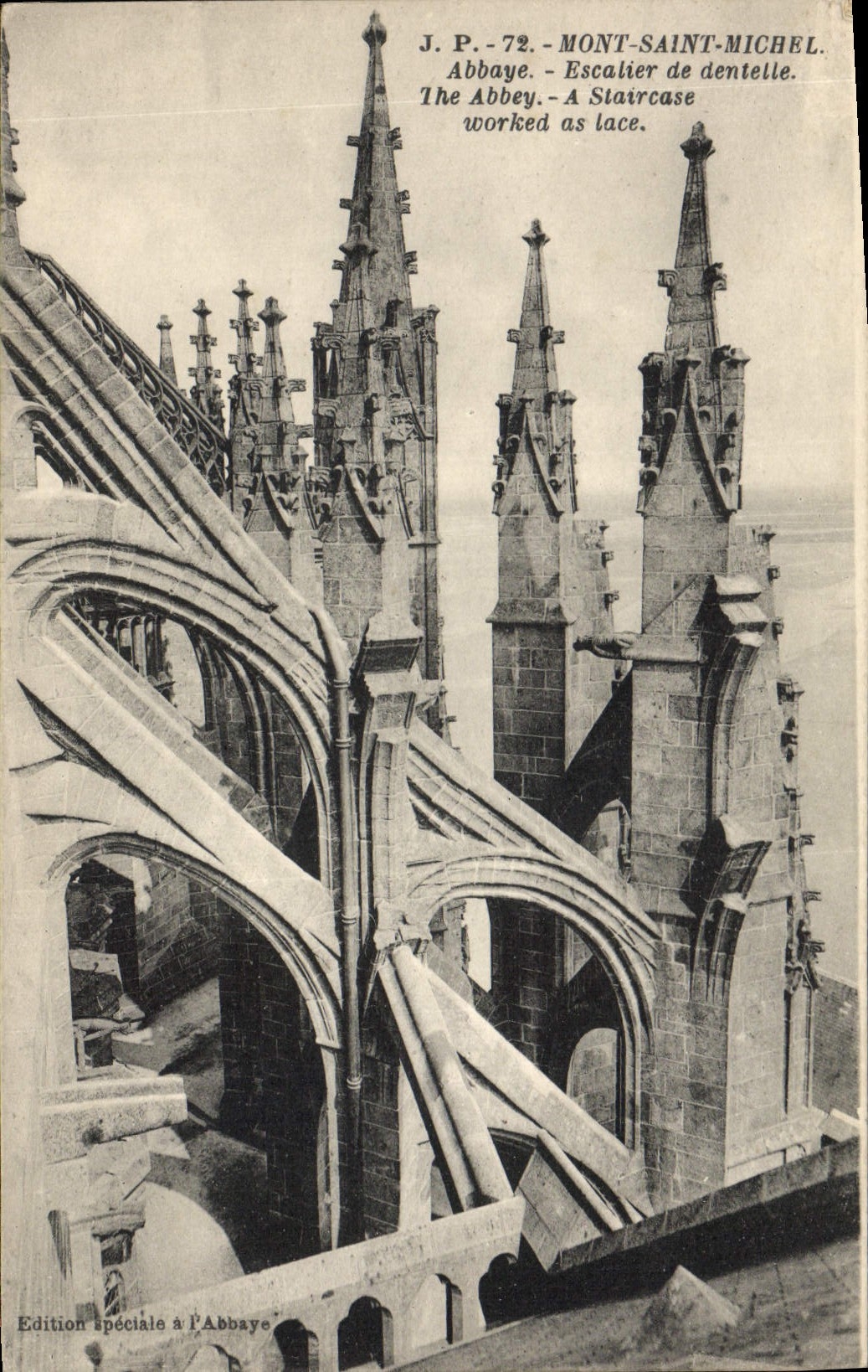 CPA Mont Saint Michel Abbaye Escalier De Dentelle
