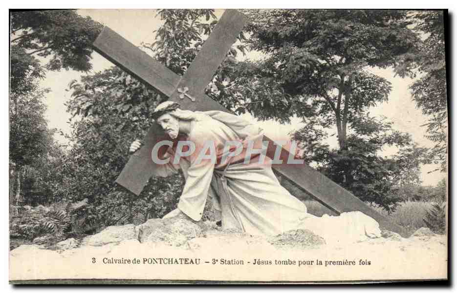 Calvarienberg von PONTCHATEAU — 3. Station — Jesus fällt zum ersten Mal