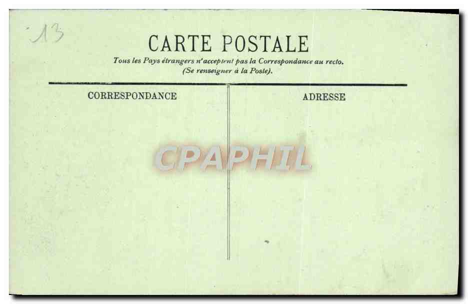 CPA Marseille La Bourse Et La Cannebiere — Verso