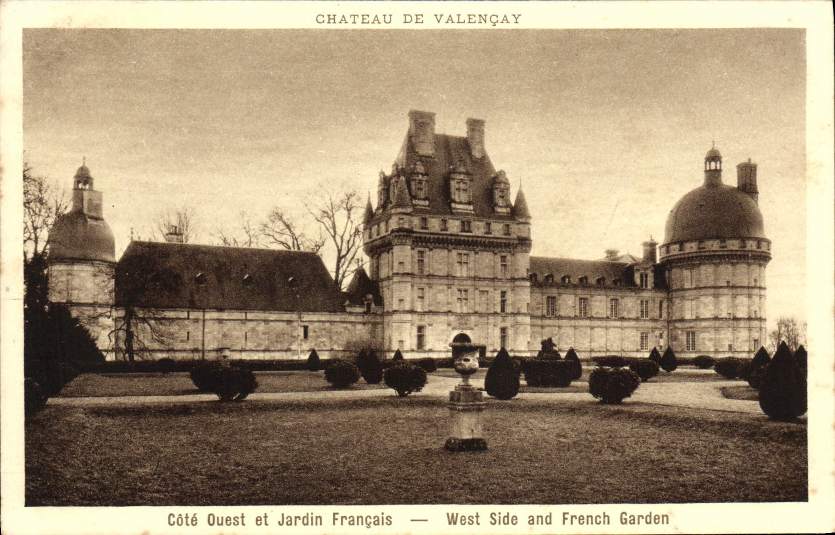 Château de Valençay — Côté Ouest et Jardin Français — Imp. Braun, Paris