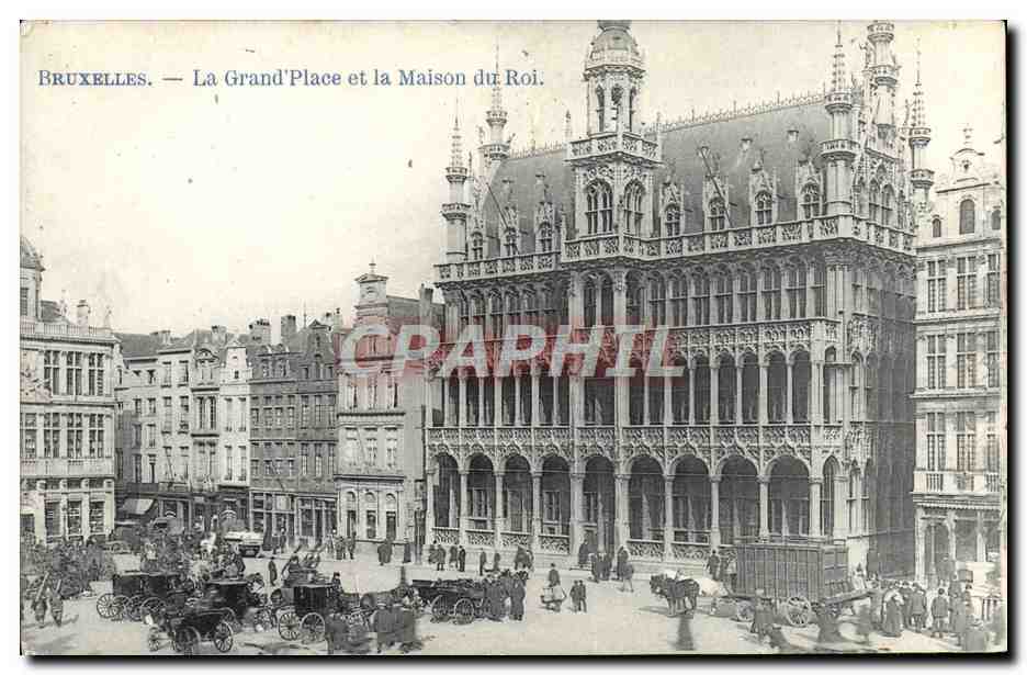 CPA Bruxelles La Grand Place Et La Maison Du Roi (bonne animation)