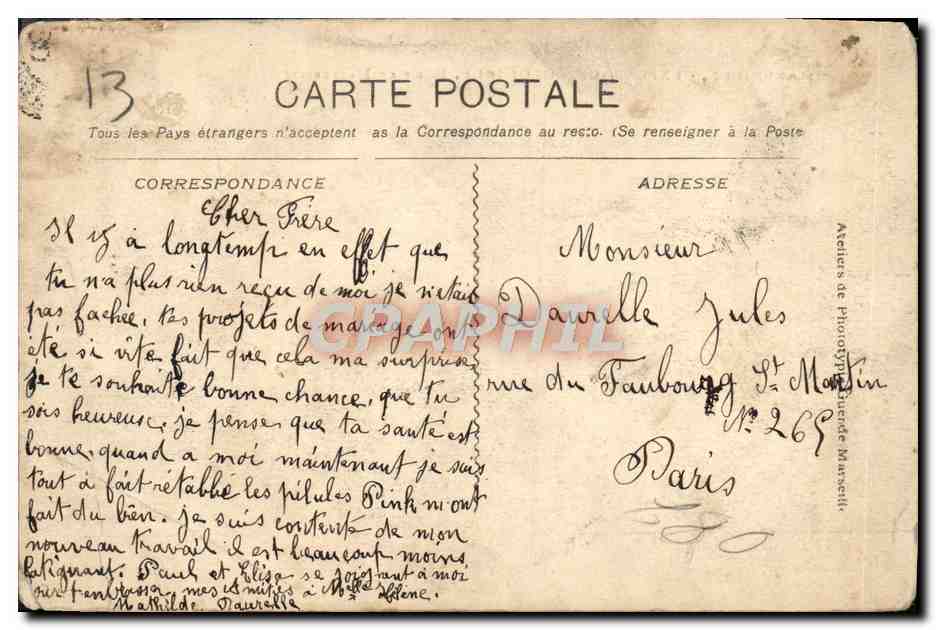 CPA Marseille Exposition Coloniale Palais De Madagascar — Reverso