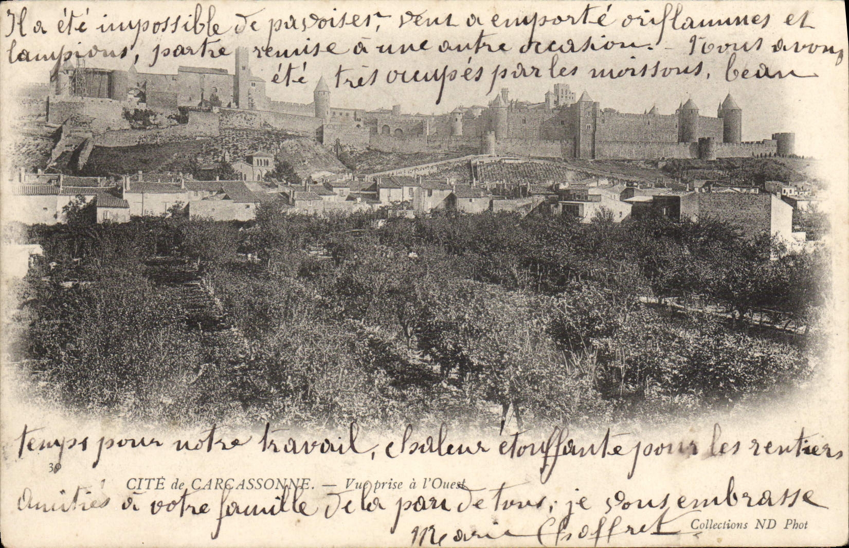 CPA Cite De Carcassonne Vue Prise A I'Ouest