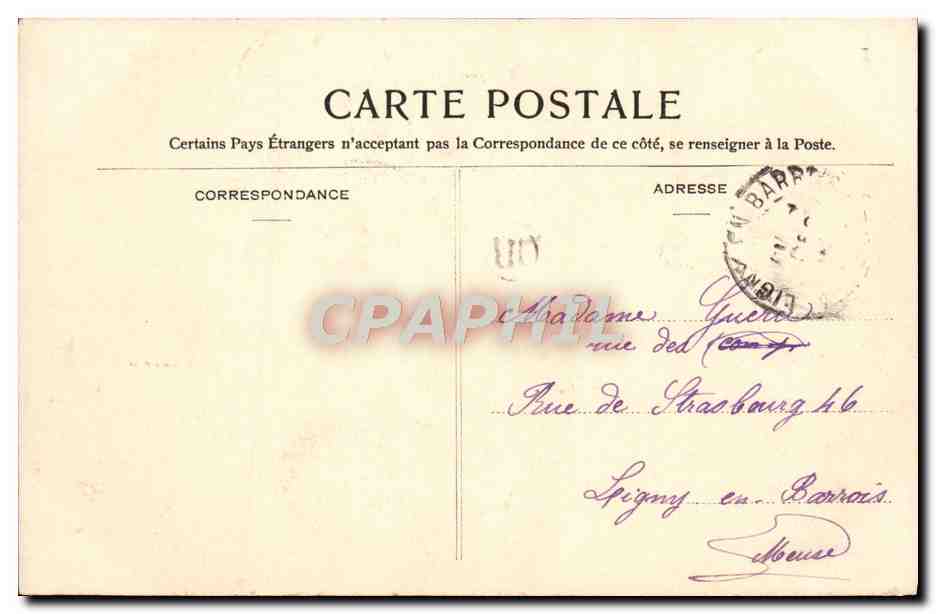 La Fleuriste — femme tenant des lilas — éditeur RIVOLI NANCY — Verso