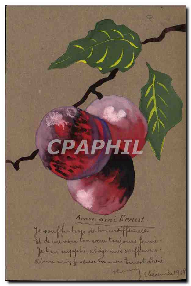 Pêches sur branche — illustration — éditeur inconnu