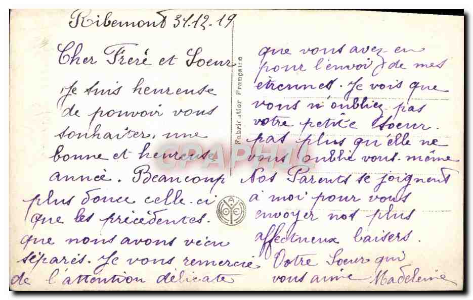 Jeune femme tenant un bouquet — Bonne Année — A. NOYER 2953 — Reverso