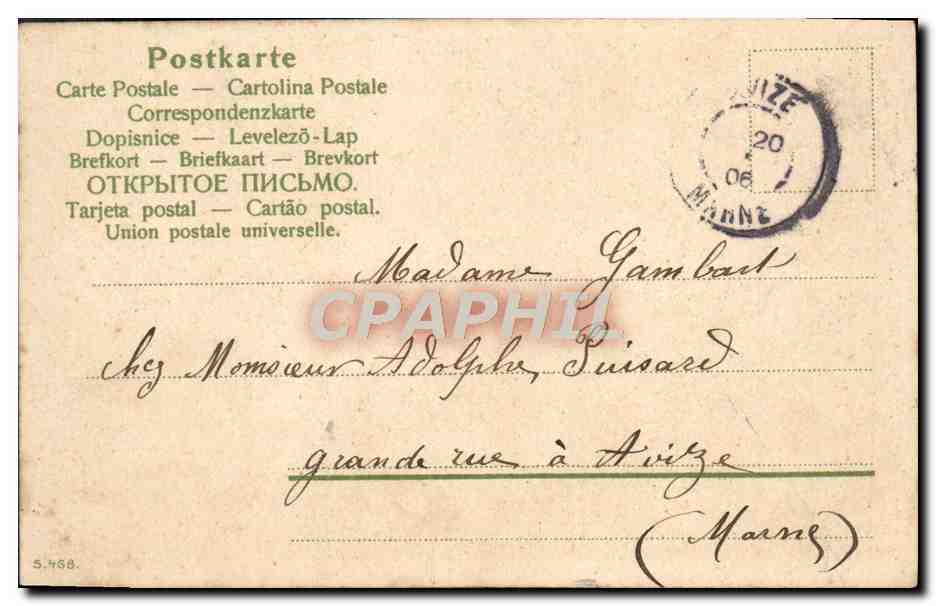 CPA Fantaisie Fleurs — Rückseite
