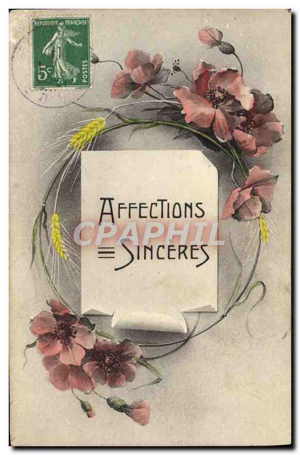 Fleurs et blé — Affections sincères — J. De Chima
