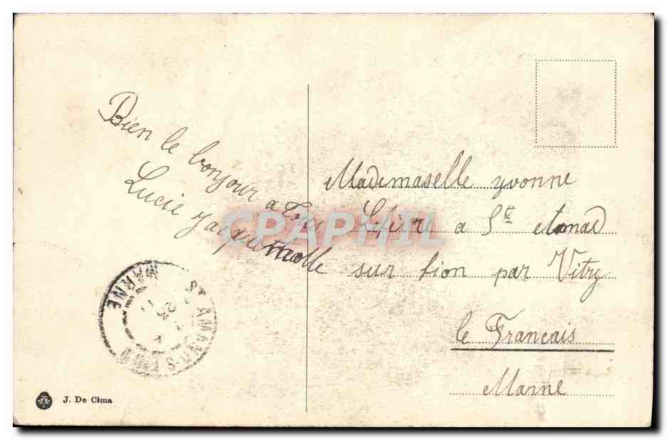 Fleurs et blé — Affections sincères — J. De Chima — Rückseite