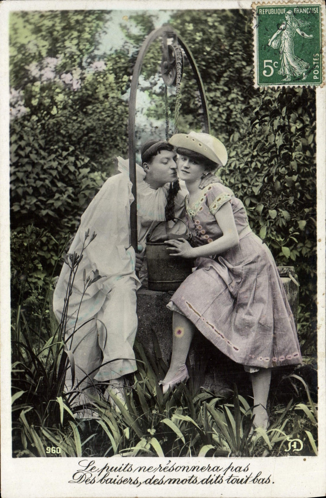 Giocando con le parole e baci — scena di giardino — editore J.D. n°960