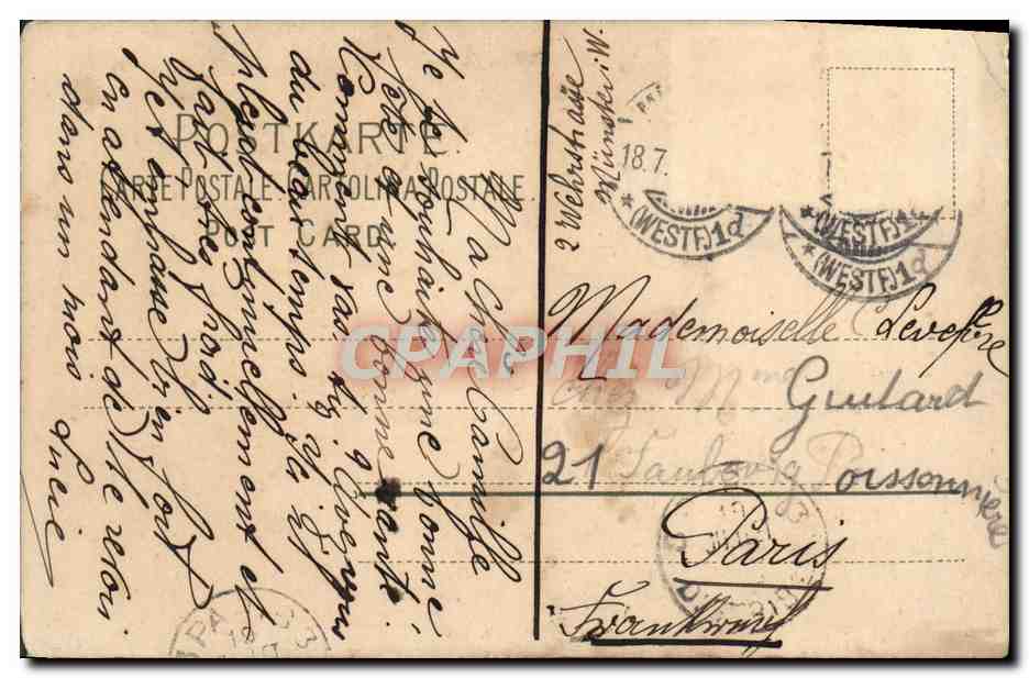 CPA Fantaisie Fleurs — Verso
