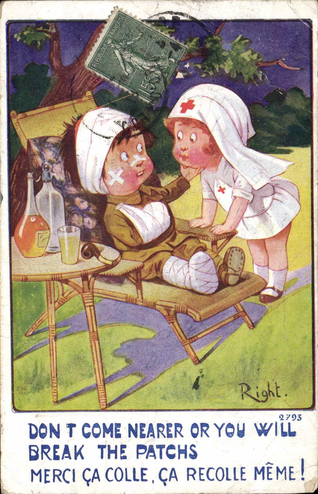 CPA Fantaisie Enfants Right Infirmiere Croix Rouge 
