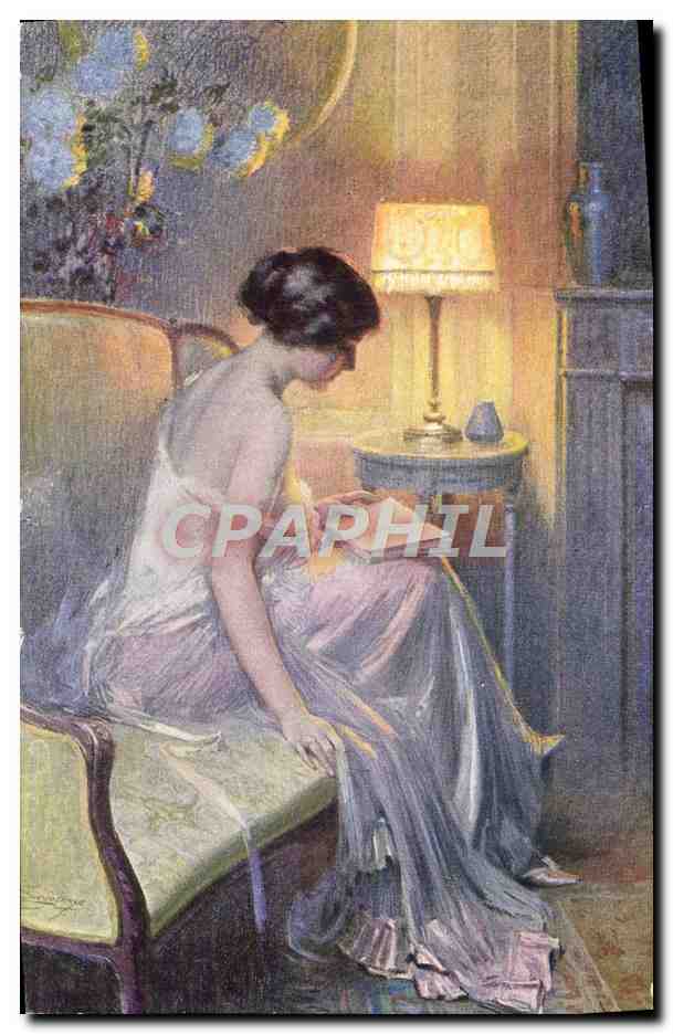 CPA Fantaisie Femme Enjolras Roman d'amour