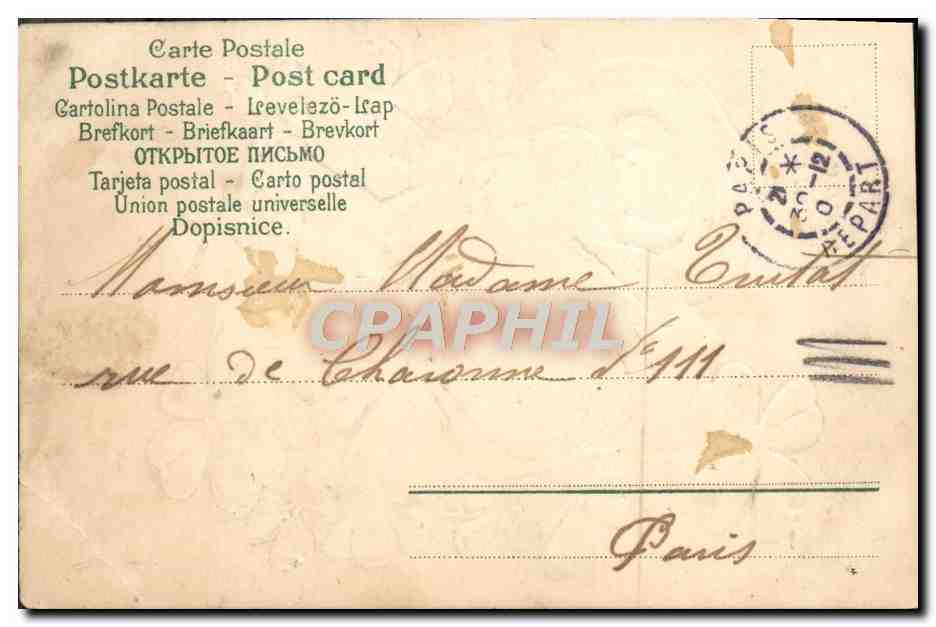 CPA Fantaisie Enfant Trefle — Rückseite