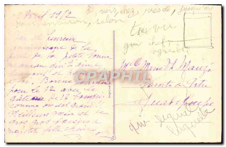 CPA Fantaisie Fleurs — Verso
