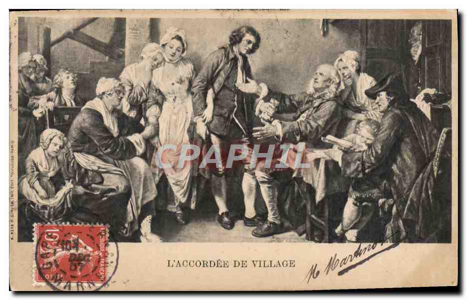 CPA Fantaisie L'accordee du village