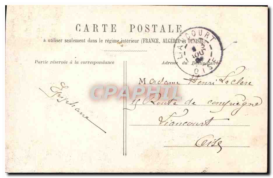 CPA Fantaisie Femme Le premier sourire Moulin a vent Peche Pecheur — Rückseite