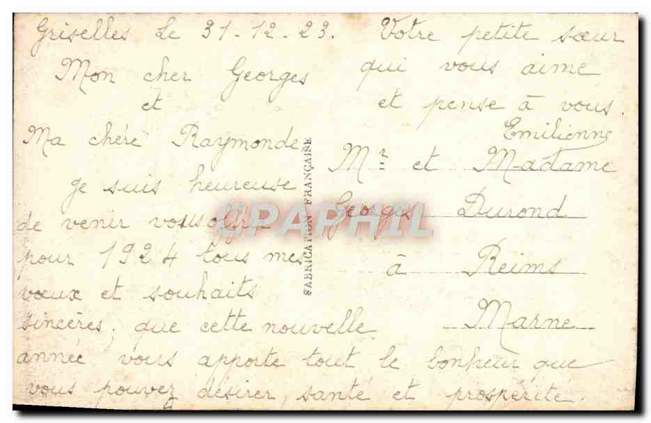CPA Fantaisie Femme  — Verso