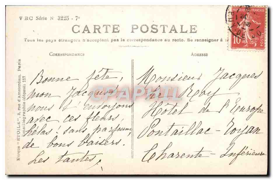 CPA Fantaisie Enfant — Rückseite