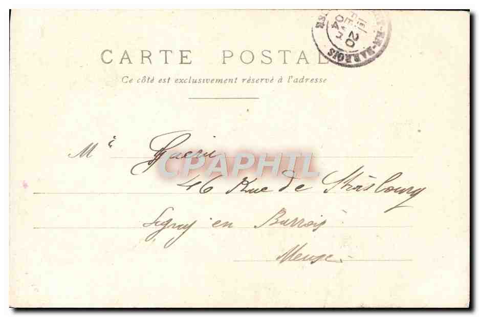 Jeune couple en tenue d'époque — scène amoureuse avec texte imprimé — éditeur anonyme, n° de série non visible — Verso