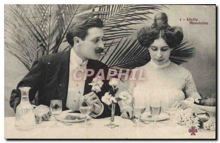 Idylle Mondaine — Sujet : couple au dîner — éditeur : Idylle Mondaine, n°1