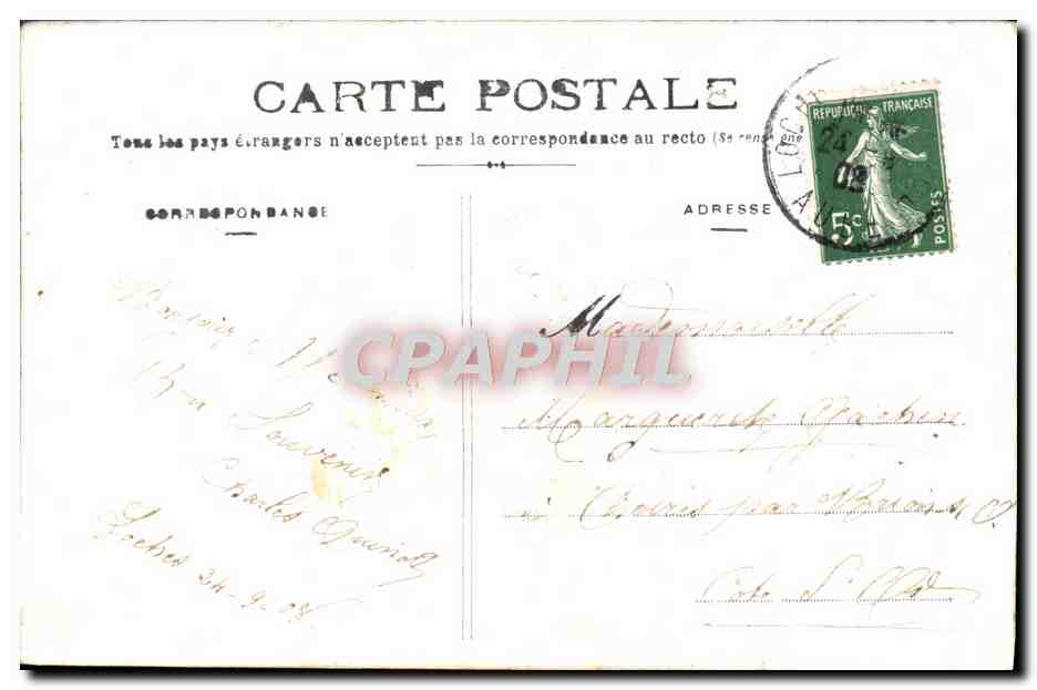CPA Fantaisie Fleurs — Rückseite