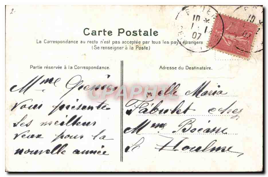 CPA Fantaisie Femme — Verso