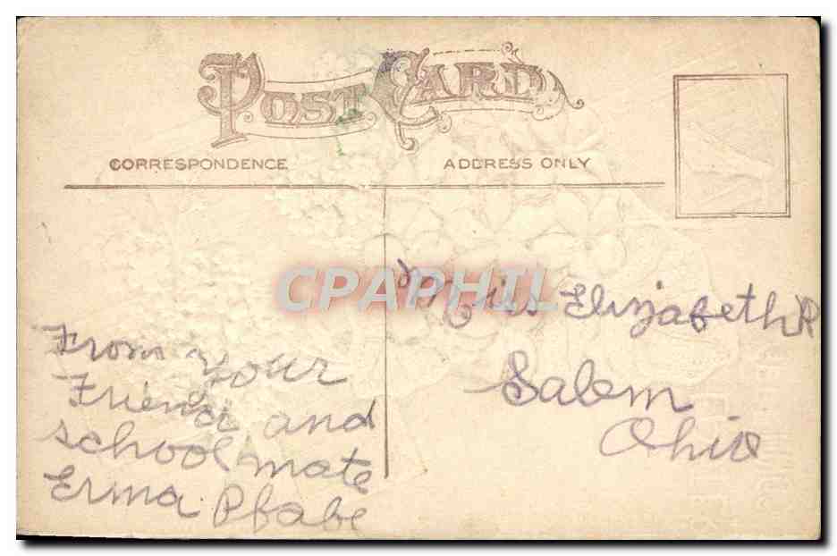 CPA Fantaisie Fleurs  — Verso
