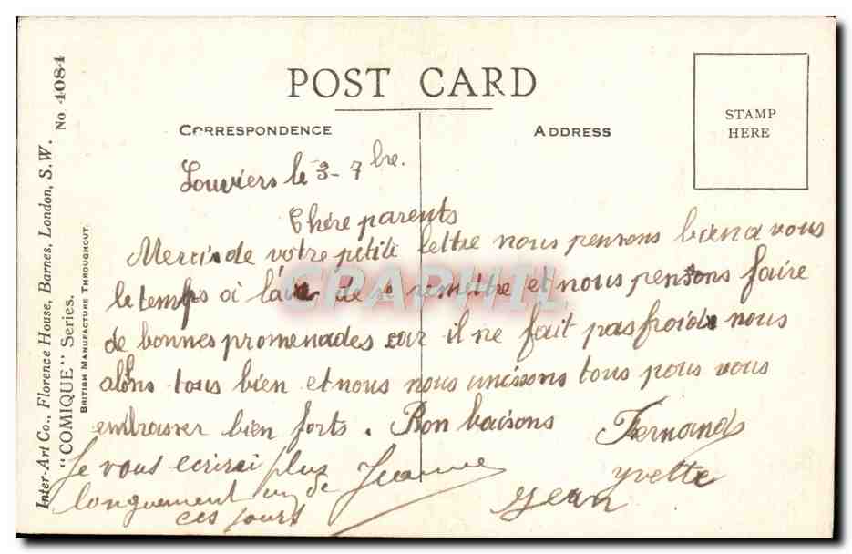 CPA Fantaisie Enfants — Verso