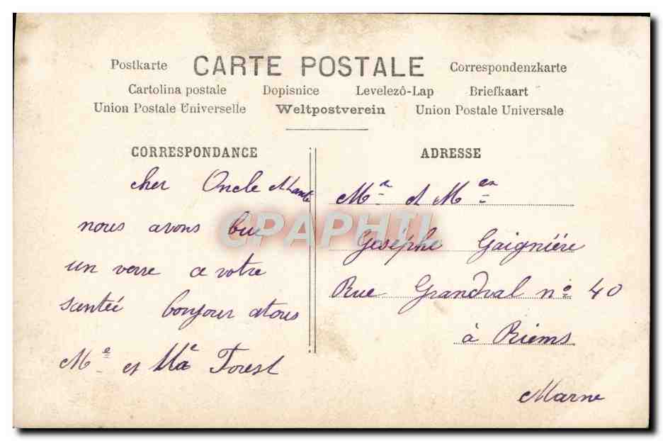 CPA Fantaisie Femme  — Verso