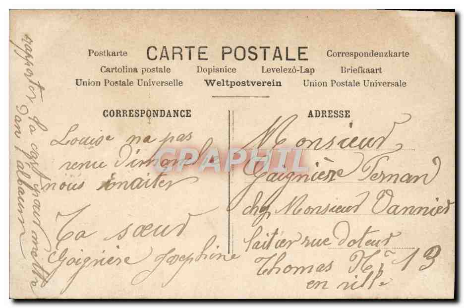 Frau in einem hellblauen Kleid mit Blumenstrauß — Erinnerung an den Frühling — M.F. Paris, n°2081 — Rückseite