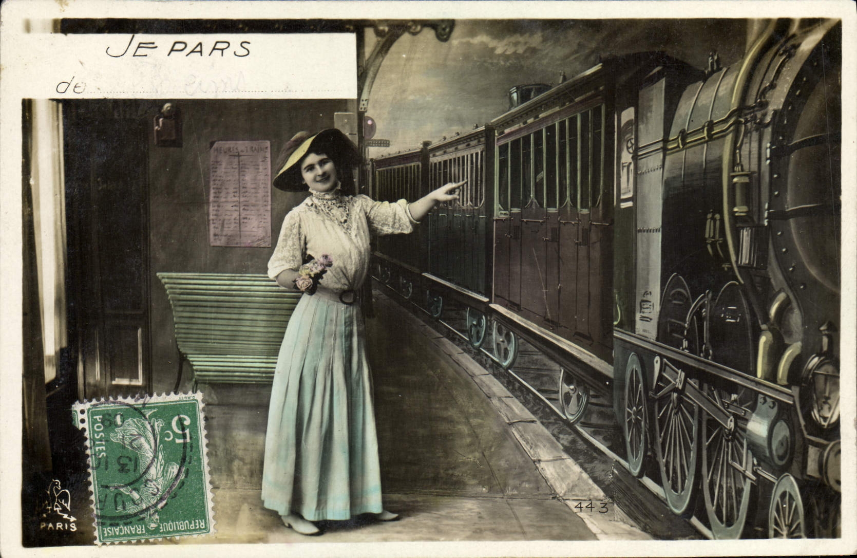 Ich verlasse Paris — Bahnhofs-Szene — Verlag Paris, n° 443