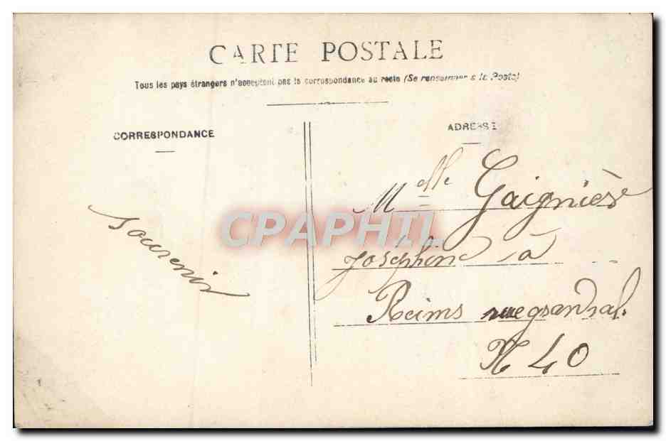 Ich verlasse Paris — Bahnhofs-Szene — Verlag Paris, n° 443 — Rückseite