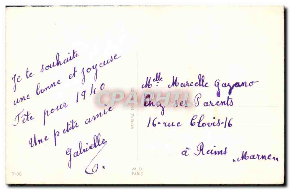 CPA Fantaisie Fleurs — Verso