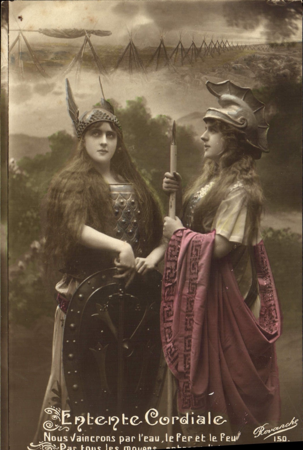Deux guerrières — scène mythologique — éditeur Rovanche, n° 150