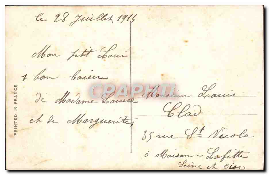 CPA Fantaisie Enfants — Verso