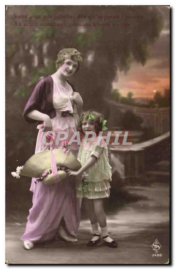 CPA Fantaisie Femme Enfant