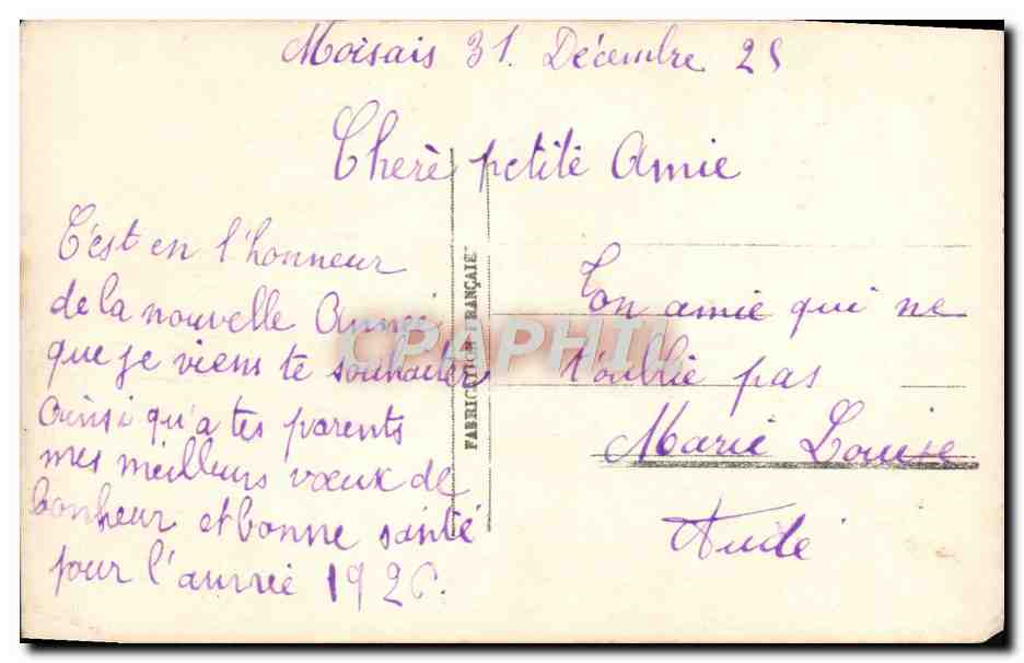 CPA Fantaisie Fleurs — Rückseite