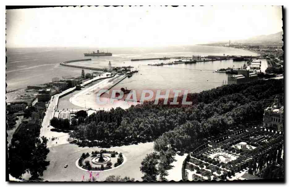CPM Malaga Vista panoramica del Puerto 