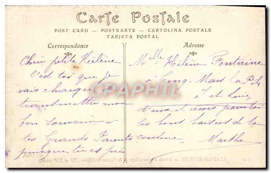 CPA Azay le Rideau  — Rückseite