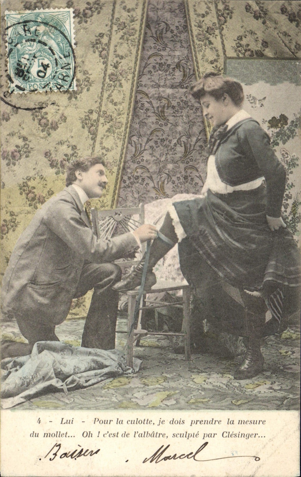 Sculpture de l'Albâtre — mesure de culotte — éditeur Baisser, n°4