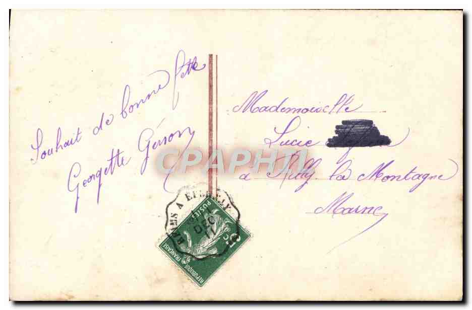 Femme en robe violette — avec bouquet de roses — éditeur anonyme, n° 4205 — Rückseite