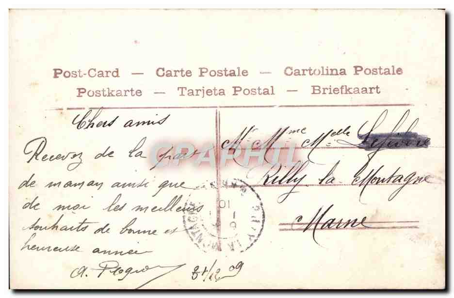 Femme souriante — Bonne Année — éditeur anonyme, n° 4349 — Verso