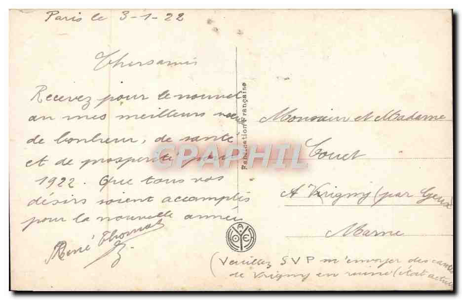 CPA Fantaisie Fleurs — Verso